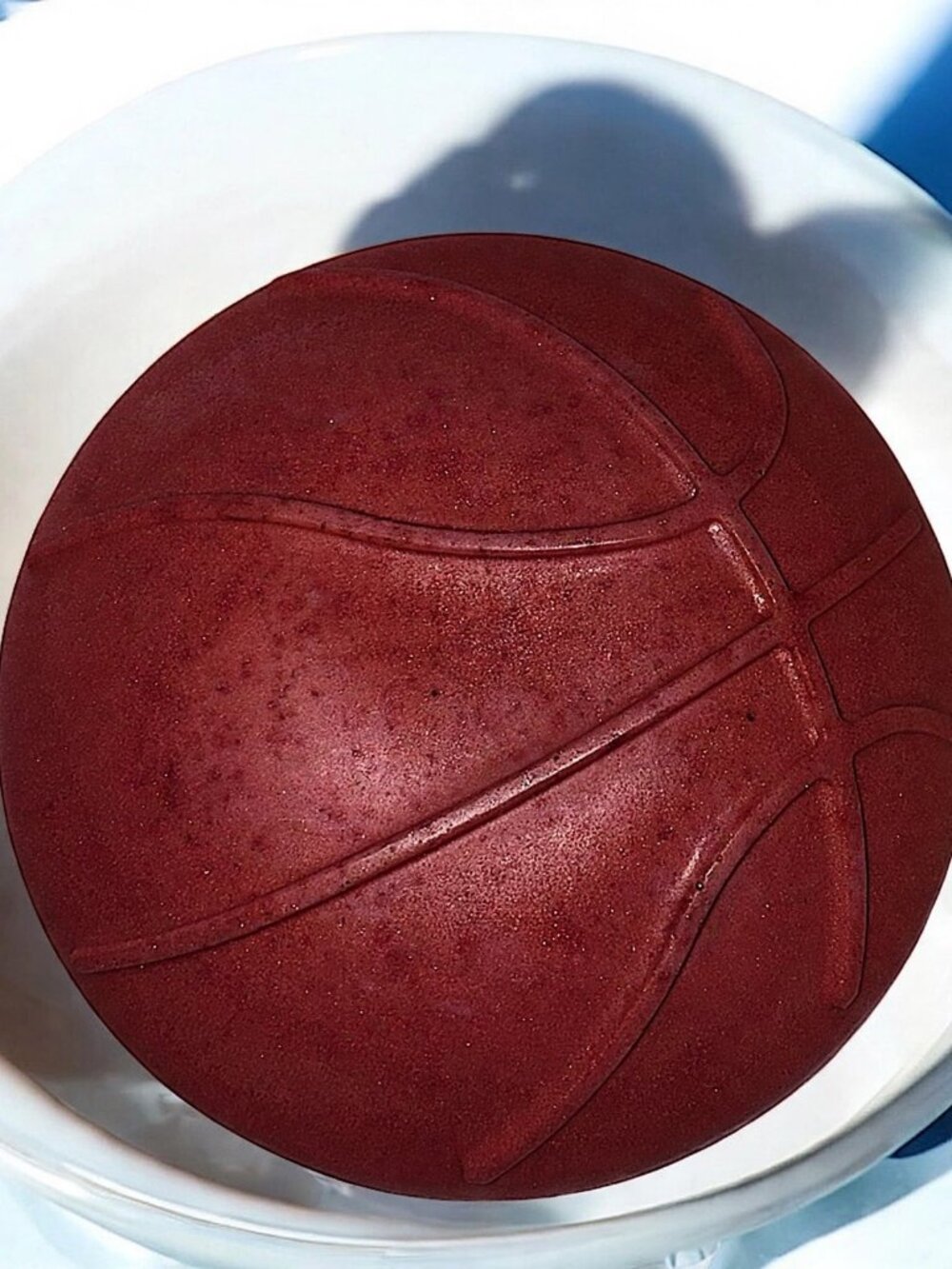 Lemon burgundy soap Basketball Ball LARGE 4x4in 8oz handmade shea butter base